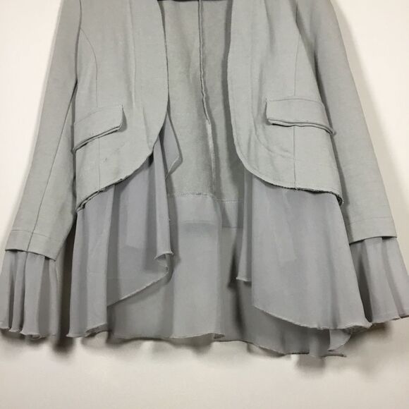 Soft Surroundings jacket with sheer floaty detail on hem & cuff open front sz XS - Picture 3 of 10